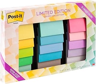 Post-it Super Sticky Notes, 15 Sticky Note Pads, 3 x 3 in, School Supplies, Office Products, Notes for Vertical Surfaces, Monitors, Walls a...
