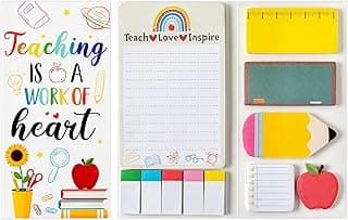 Xqumoi Teaching is A Work of Heart Sticky Notes Set Blackboard Self-Stick Note Pads Teacher Appreciation Gift Writing Memo Pads School Offi...