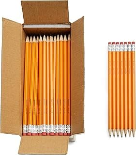 Amazon Basics Wood-Cased #2 Pencils for Writing, Drawing and Sketching, Pre-sharpened, HB Soft Lead with Erasers, Teacher Supplies, 150 Cou...