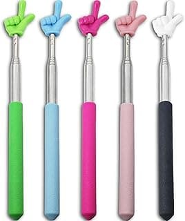 5PCS Pointer Stick For Classroom – Multipurpose Teacher Pointer Stick, Extendable Classroom Pointer And Finger Pointer Stick, Engaging Colo...